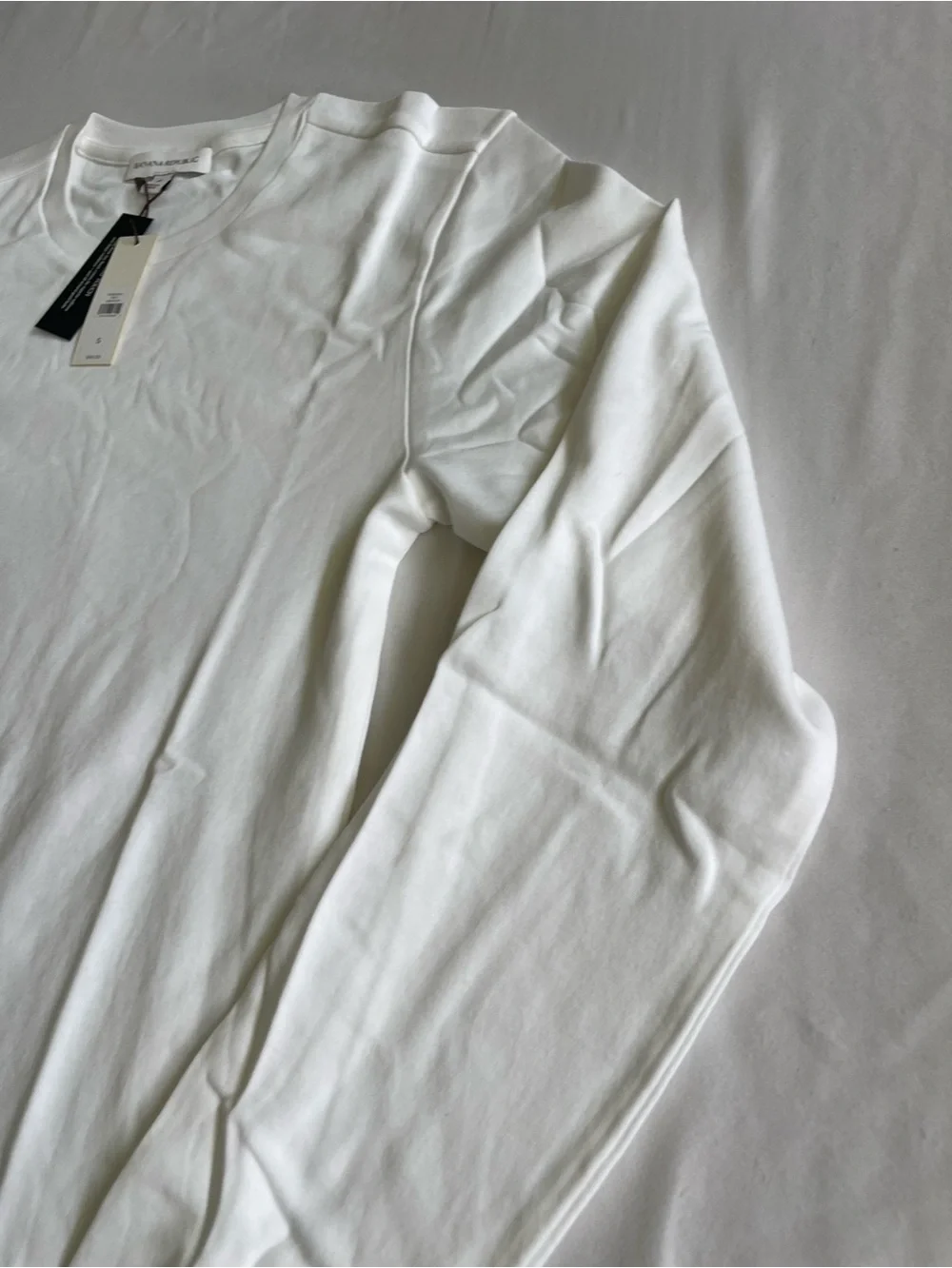 Banana Republic White Round Neck Long Sleeve Top